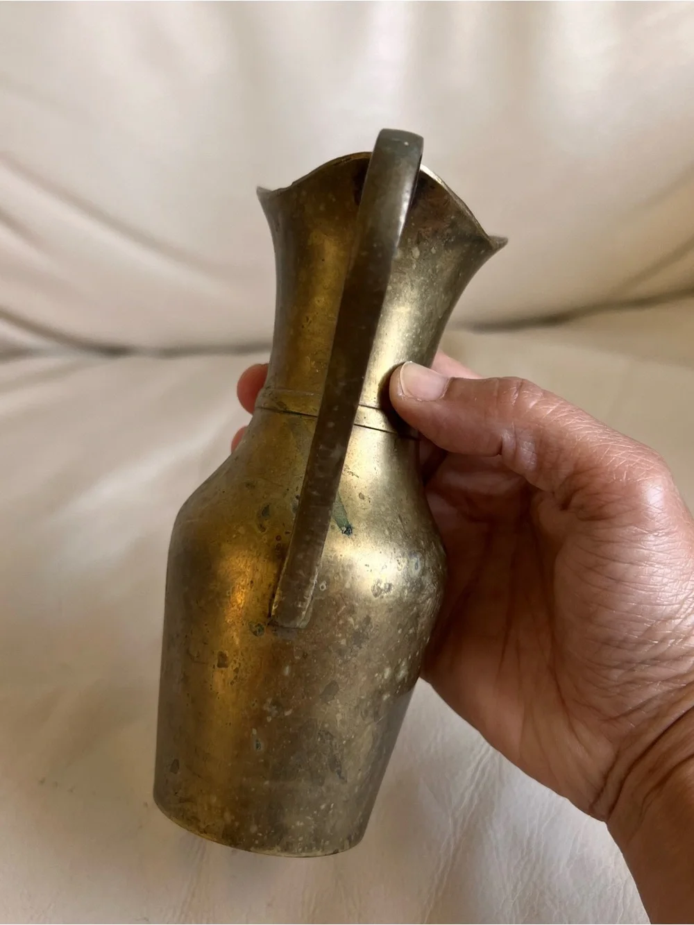 Vintage Brass Pitcher Vase Decor